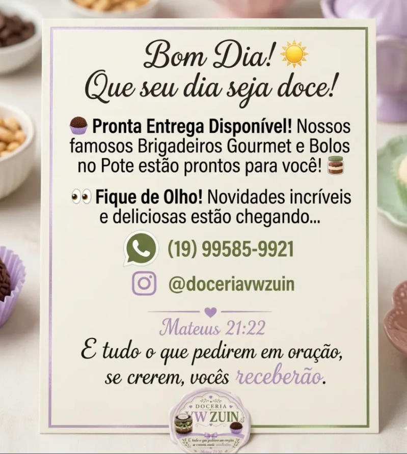 Pronta entrega Doceria VW Zuin
